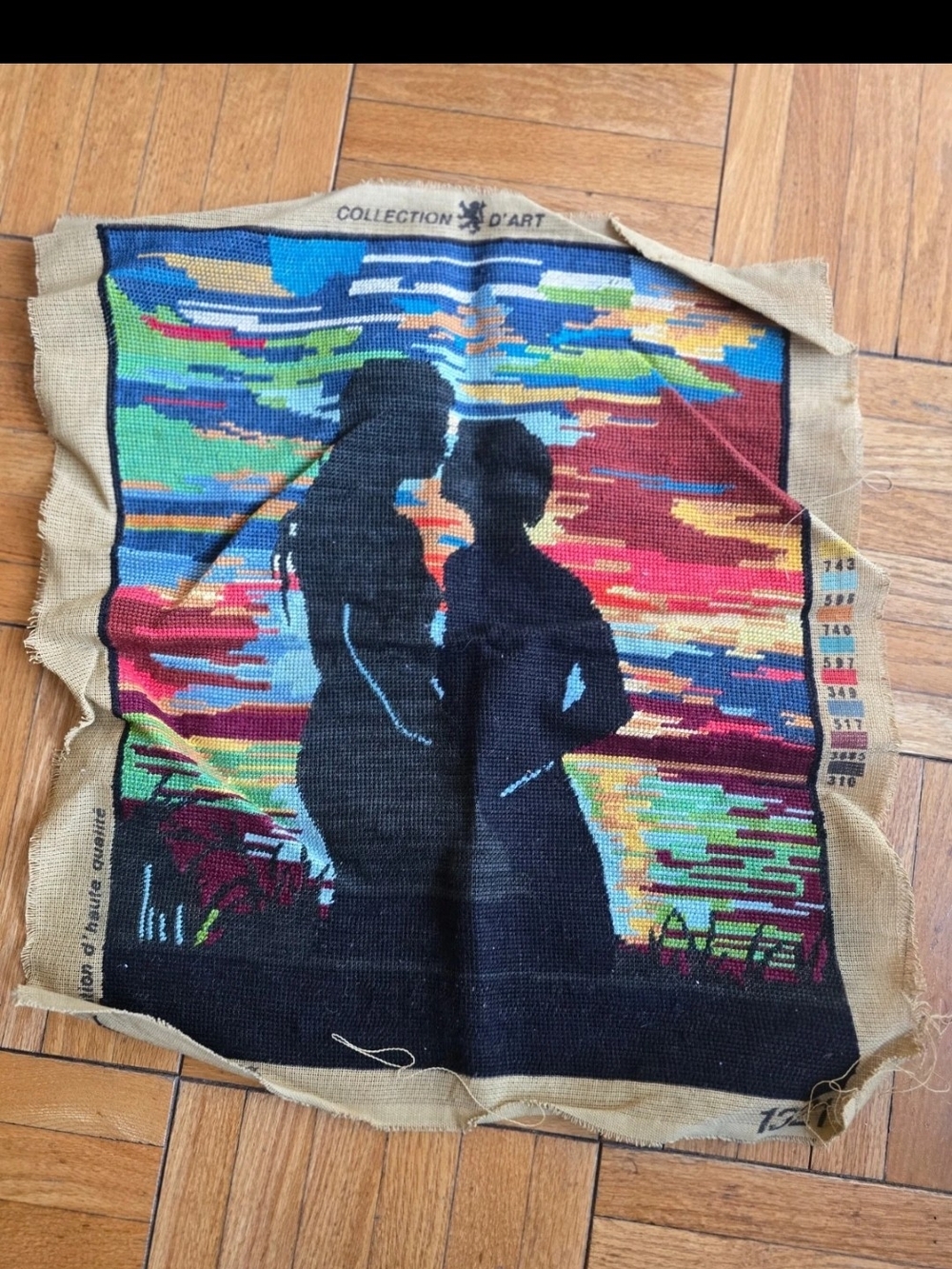 Cannes" vintage style needlepoint canvas by Collection D'Art